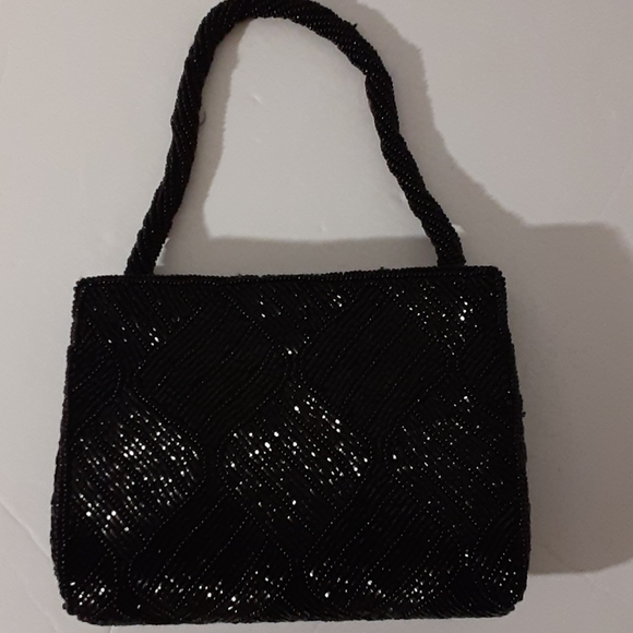 Cache EVENING BAG Black Beaded - Picture 1 of 4